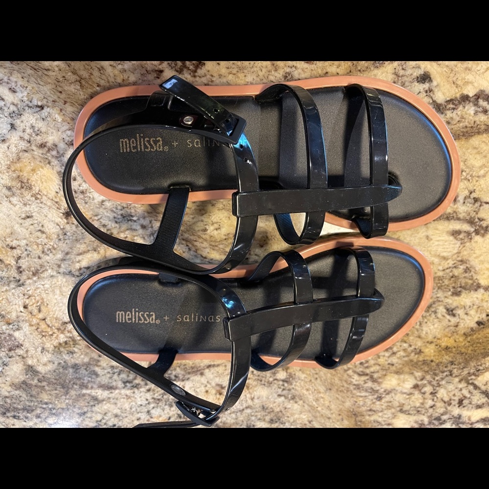 Black Jelly Gladiator Sandals